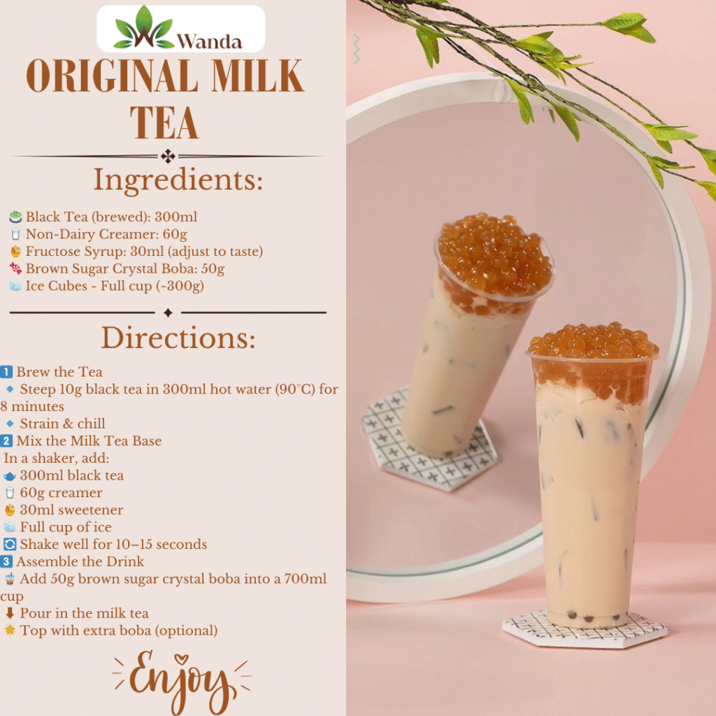 Original Milk Tea with Brown Sugar Crystal Boba
