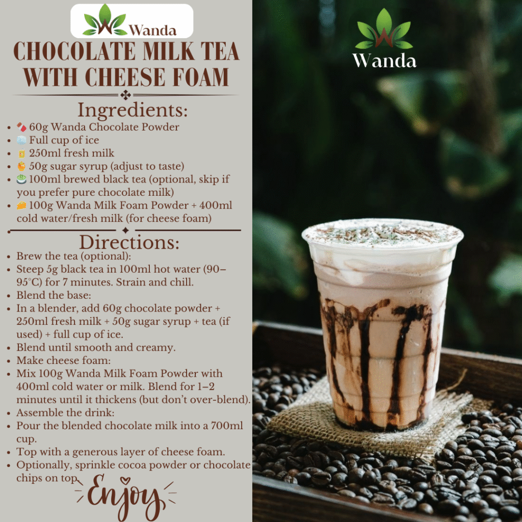 Chocolate Milk Tea with Cheese Foam