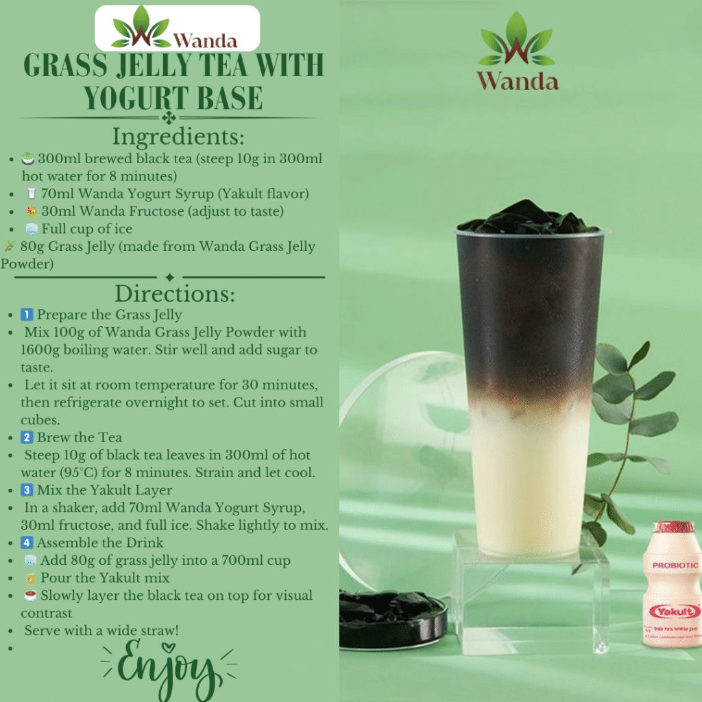 Grass Jelly Tea with Yogurt Base