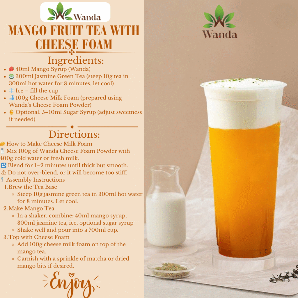 Mango Fruit Tea with Cheese Milk Foam