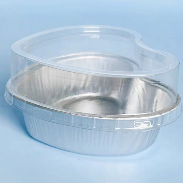 Heart Foil Dessert Cup W/ Clear Lid - 100 Sets
