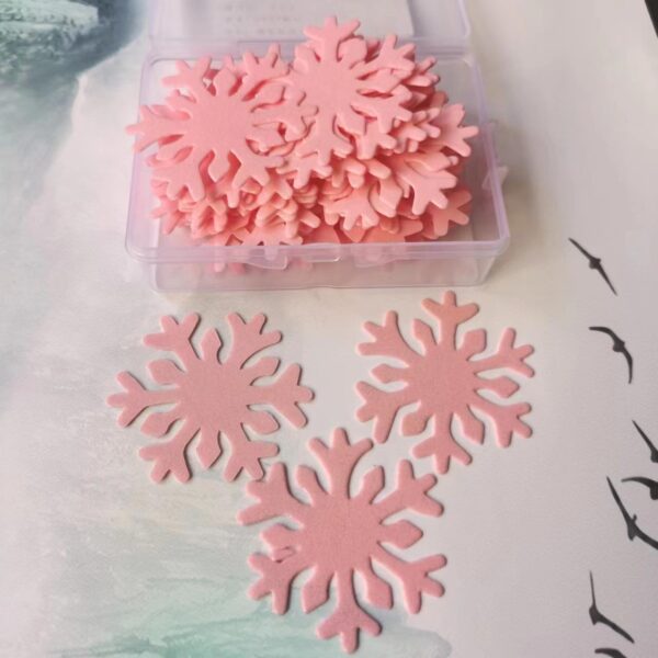 Edible Rice Paper Pink Snowflake (50pcs)