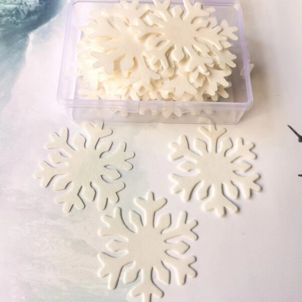 Edible Rice Paper White Snowflake (50pcs)