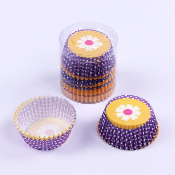 White flower Purple Cupcake Liner (100pcs)