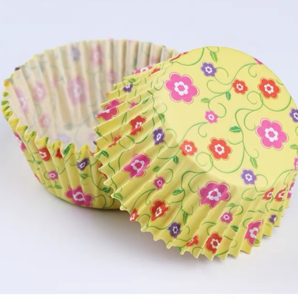 Flowers In Yellow Cupcake Liner (100pcs)