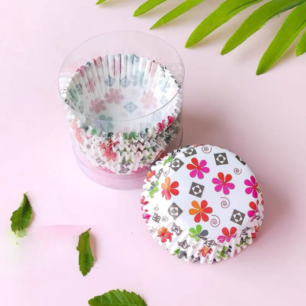 Flowers And Square Cupcake Liner (100pcs)