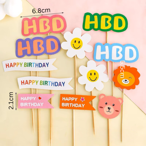 Happy Birthday Topper (5pcs)