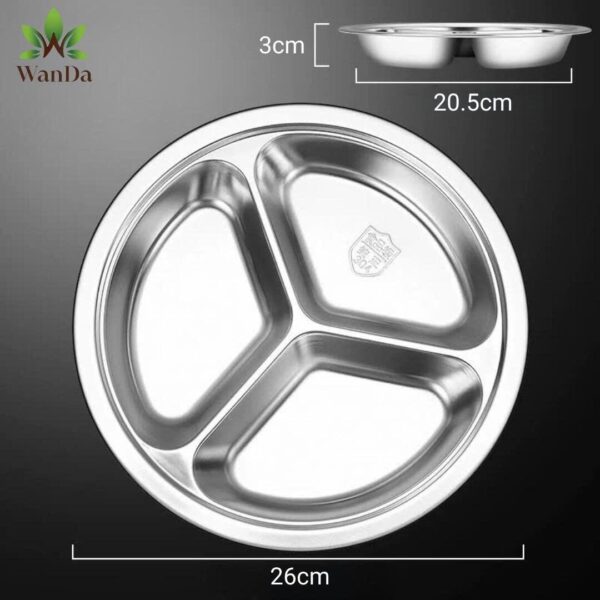 Round 3 Compartment Tray for Food Serving-25.8cm