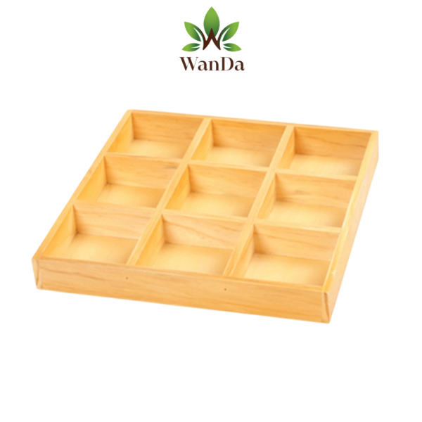 9 Compartment Bamboo Tray