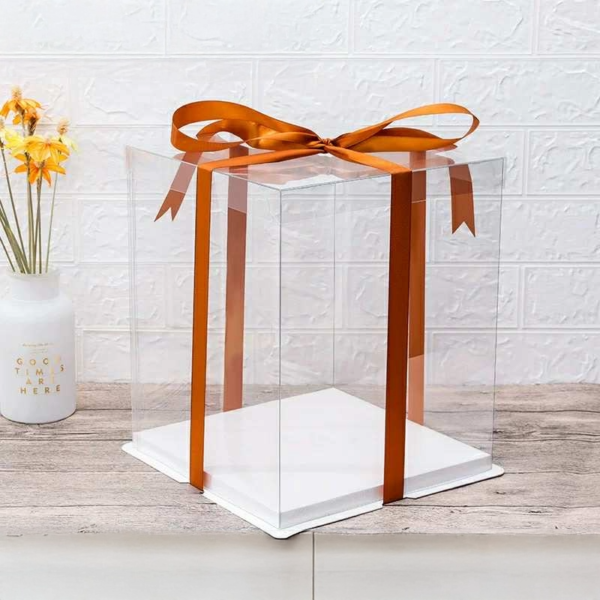 Clear Square 10'' Cake Box H12''