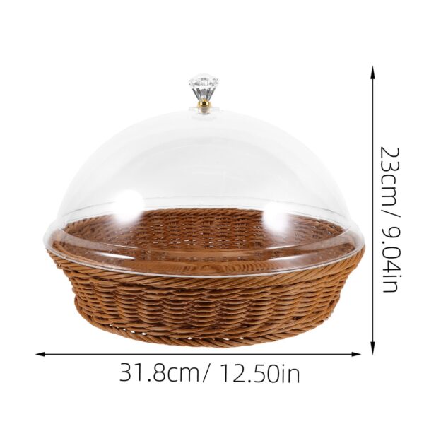 Rattan Style Round Display w/ Clear Lid 30x30cm
