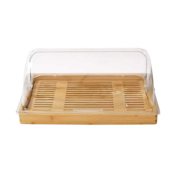 Wooden Bread Display w/ Clear Lid 32x26x4cm