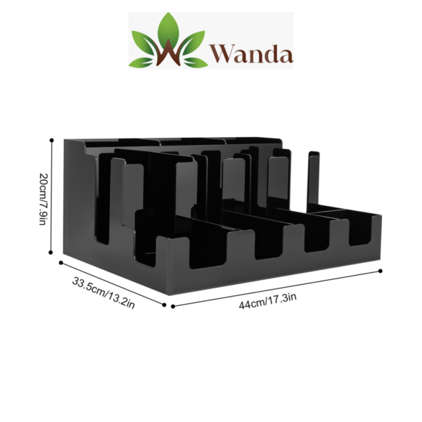Black acrylic 9 comp bar organizer