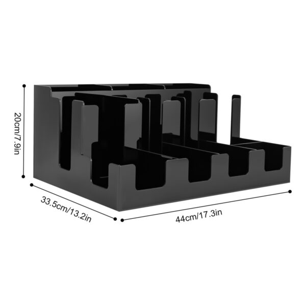 Black acrylic 9 comp bar organizer